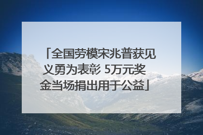 全国劳模宋兆普获见义勇为表彰 5万元奖金当场捐出用于公益